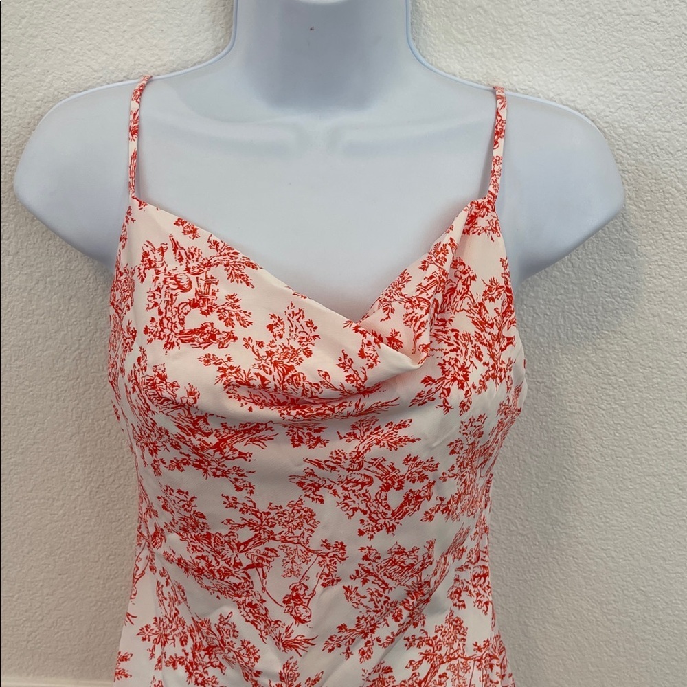 NWT Urban Outfitters Red and White Patterned Slip Dress Spaghetti Straps Small S - Picture 3 of 11